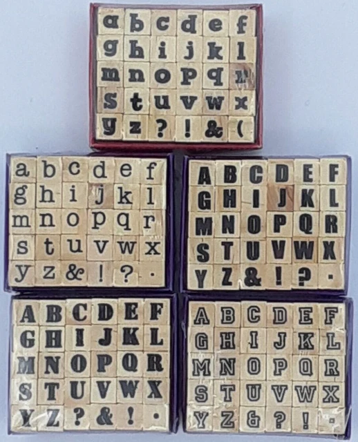Studio G Hampton Art Alphabet Craft Stamps Wood Blocks 5 FONTS Upper & Lower NEW