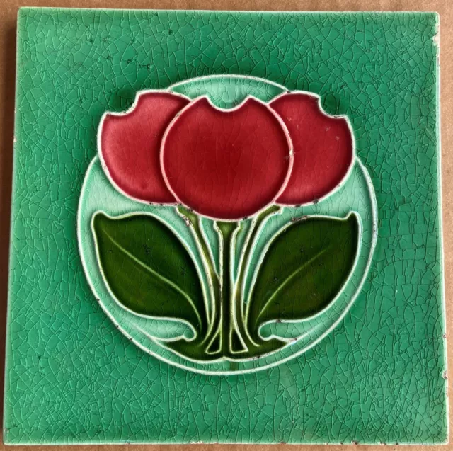 Alfred Meakin - Antique Art Nouveau Majolica Tile C1900