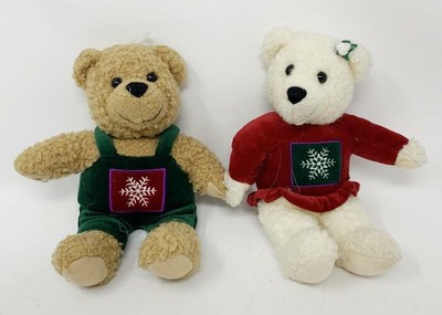 Hallmark Mistletoe Christmas KISSING BEARS Plush Stuffed Magnetic