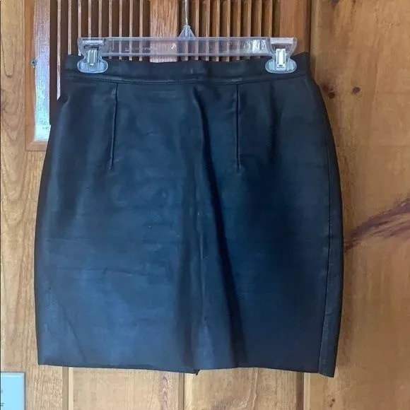 American Apparel Black Leather Mini Skirt M