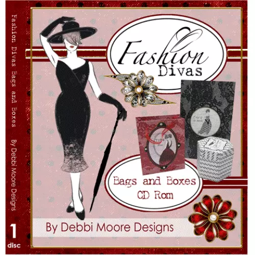 1X Debbi Moore Diseños Moda Divas Bolsas Y Cajas CD ROM (294814)