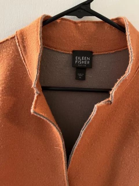 Eileen Fisher Petite Large Merino Wool Blazer Style Jacket Sweater 2