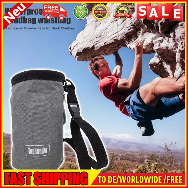 Bolsa de tiza de escalada en roca magnesio polvo almacenamiento bolsillo equipo de escalada gris
