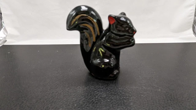 Vintage Redware Pottery Minature Squirrel  Figurine Made in Japan