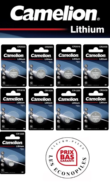 Piles boutons CR1220 lithium 3V Camelion sous blister *** En lot ou à l'unité***