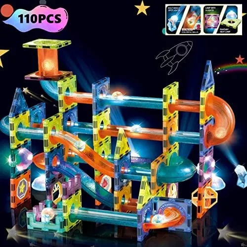 BINZKBB Deluxe 110 Pezzi Set Costruzioni Magnetiche per Bambini - Gioco (s8Q)