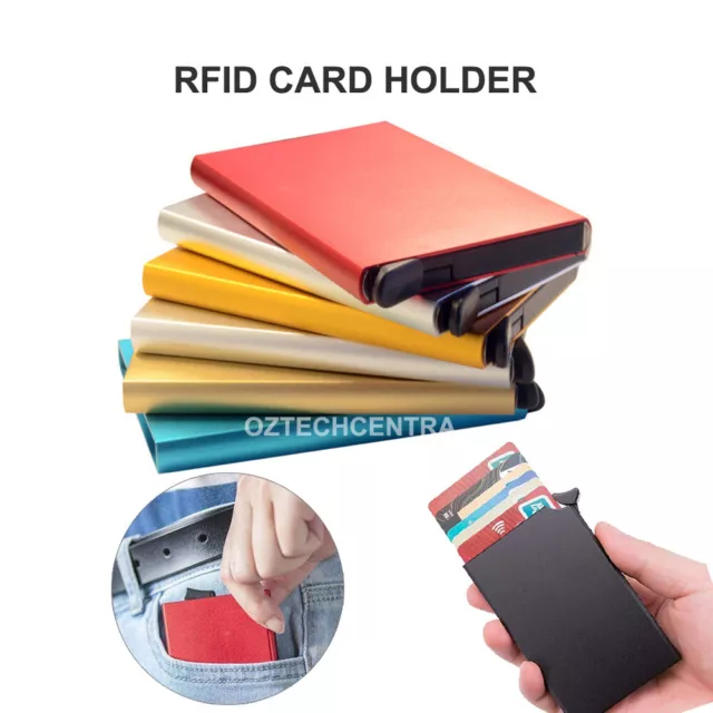 RFID Blocking Aluminum Business Credit Card Holder Pop-up ID Card Case Wallet