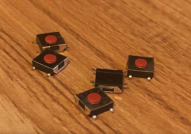 4-PIN SMD MIKROSCHALTER Drucktaster 6X6x2,5mm Tasttakt - Rot (5er Pack ...