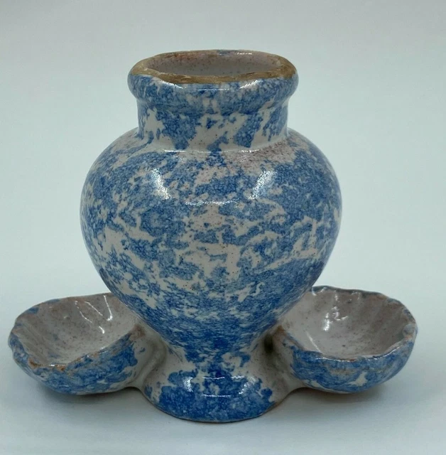 Faience Pot A Moutarde Entoure Du Saleron Xviii Eme Travail A L Eponge H3025