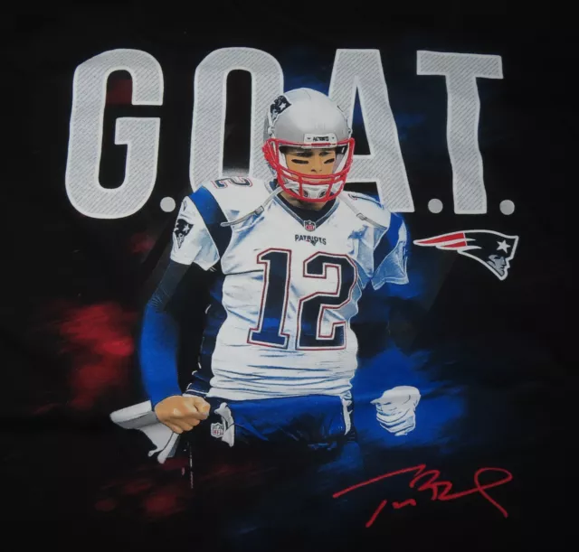 TOM BRADY Greatest of All Time "GOAT"  NEW ENGLAND PATRIOTS (LG) T-Shirt