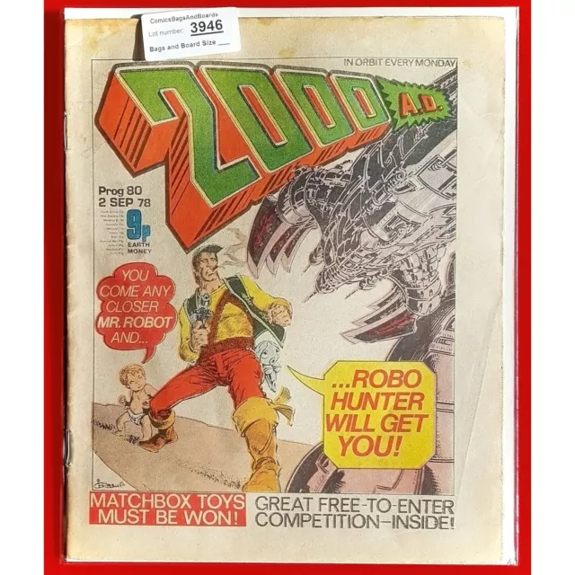 2000AD Prog 80 Judge Dredd Robo-Hunter Comic Book Issue 2 9 78 UK 1978 (set .