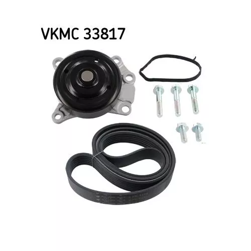 1x Wasserpumpe + Keilrippenriemensatz SKF VKMC 33817 passend für CITROËN