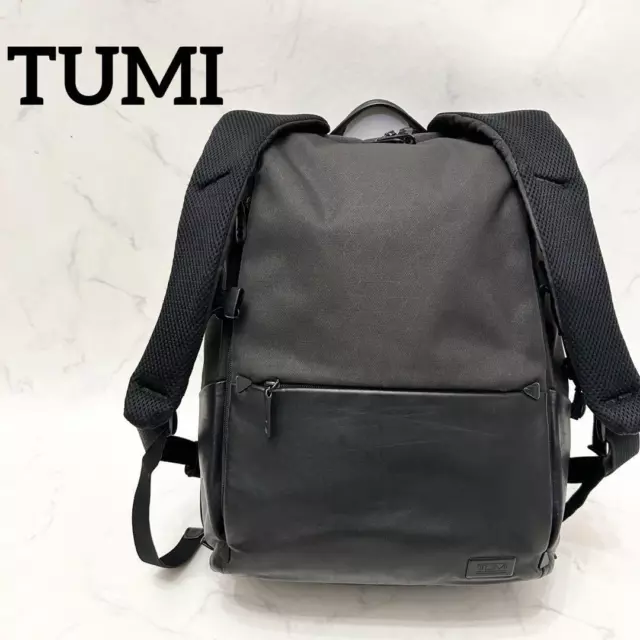 TUMI TAHOE Elwood Backpack Business Bag Black Large Capacity Nylon/Leather