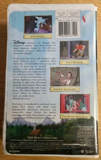 DISNEY'S AMERICAN LEGENDS Vhs Video Tape PAUL BUNYAN John Henry JOHNNY ...
