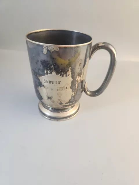 ELKINGTON & Co HALF PINT MUG / CUP SILVER PLATE Elkington Plate #u