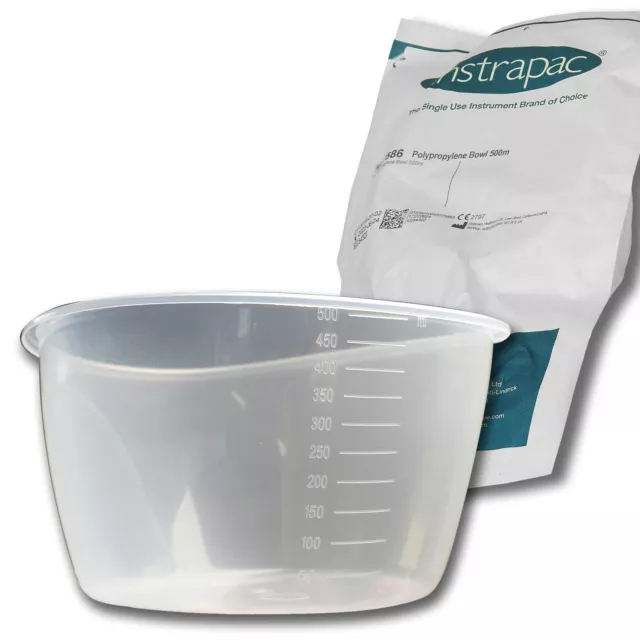 Instrapac 500ml Medico Chirurgico Prep Plastica Sterili Ciotola Individualmente