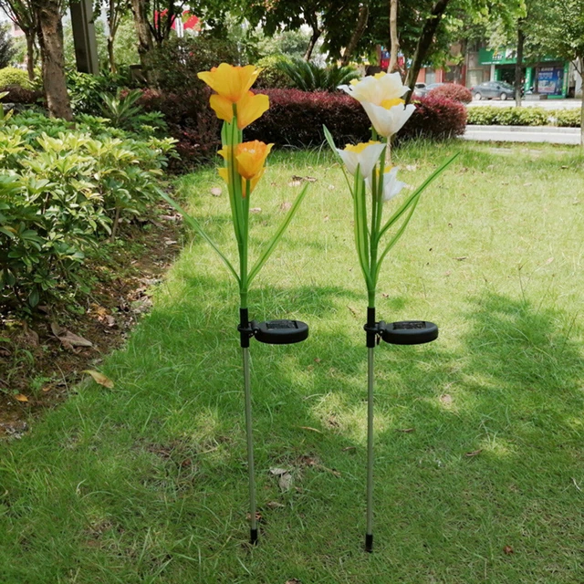 Lily Flower Solar Garden Stakes Outdoor Solar Light Street Lights Outdoor LED