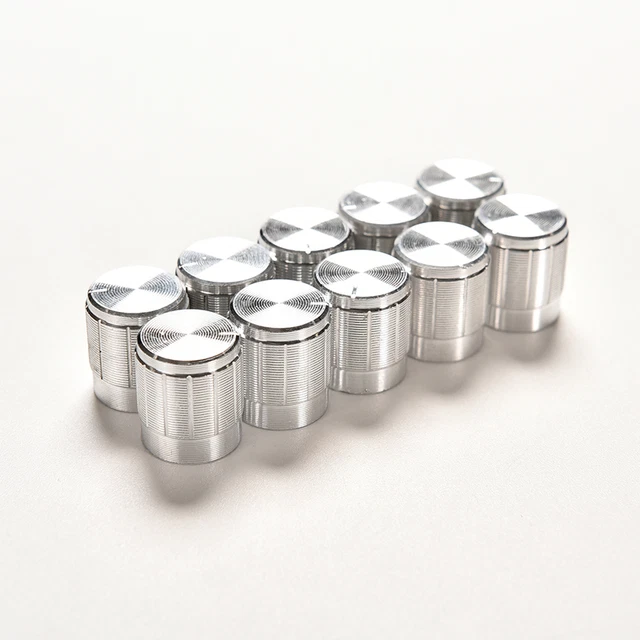 10X Aluminum Knob Rotary Switch Potentiometer Volume Control Pointer Hole 6mm_tu