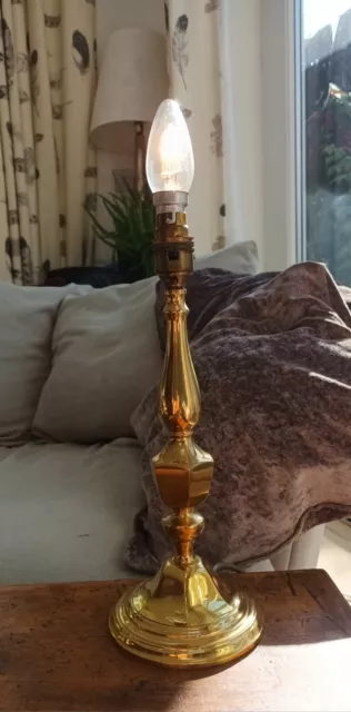 Vintage Solid Brass Candlestick Table Lamp