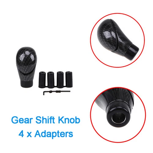 Carbon Fiber Style Black Manual Gear Shifter Shift Knob Universal For Car