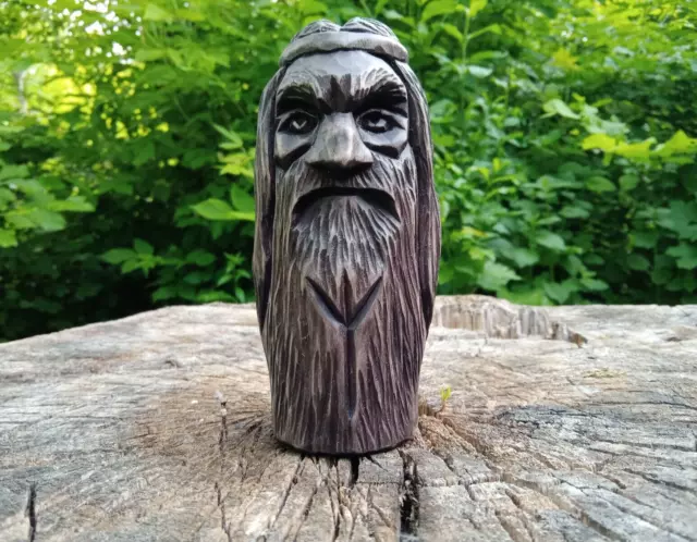 KIND STATUE. Wooden Chur of the Slavic God. Wood carving Handmade