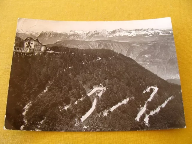 (FG.A47) PASSO DELLA MENDOLA - Hotel ALBERGO CALDARO (vg 1954, foto Ghedina)