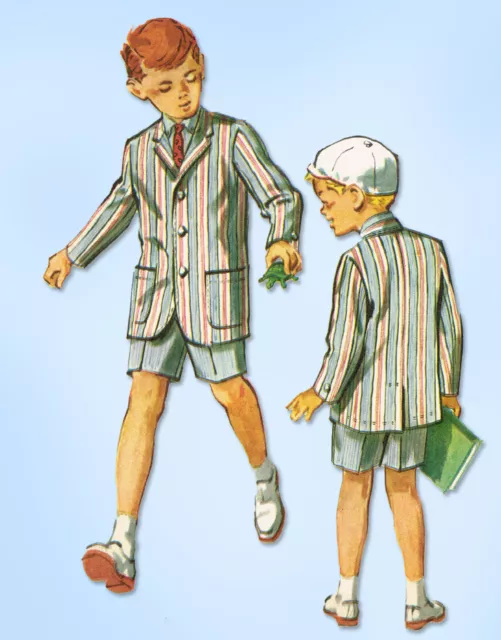 1950s Vintage McCall's Sewing Pattern 4502 Toddler Boys Blazer & Shorts Size 6