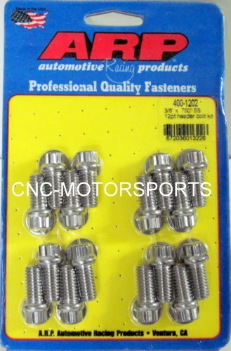 Arp Header Bolt Kit 400-1202 Bb Chevy 3/8 Diameter Bolt 3/8 Wrench Qty 16