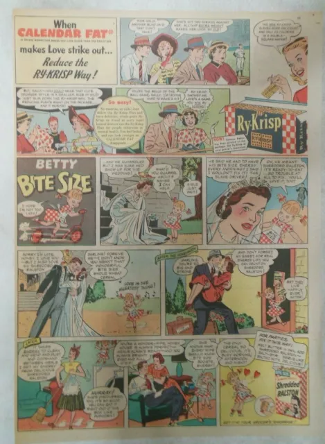 Ralston Cereal Ad: Betty Bite Size ! ! from 1950's Size: 11 x 15 inches