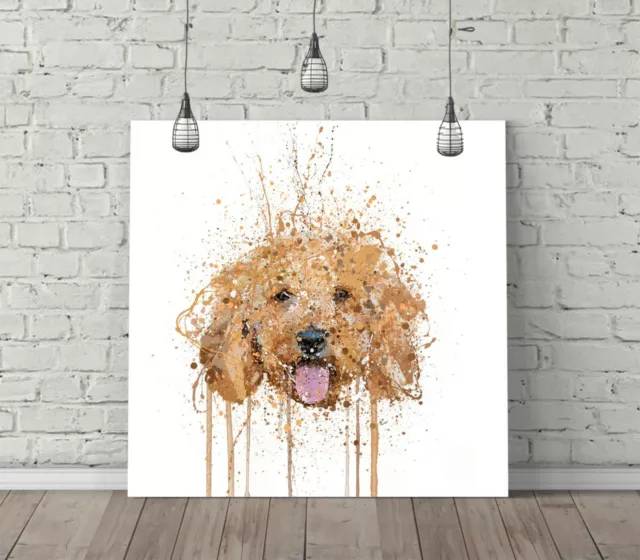 Cockapoo Splash Art Square Canvas Wall Art Float Effect/Frame/Poster Print-