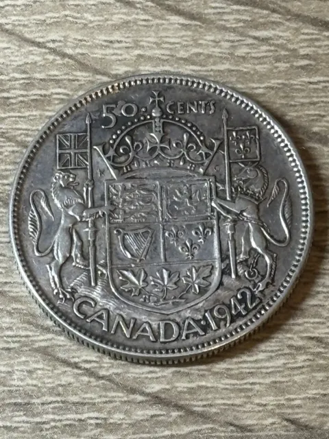 Canada, George VI, 50 Cents, 1942, 0.800 Silver