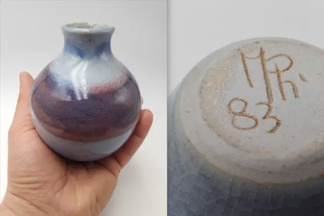 Ravissant vase boule en grès 1983 signature à identifier MPH ?