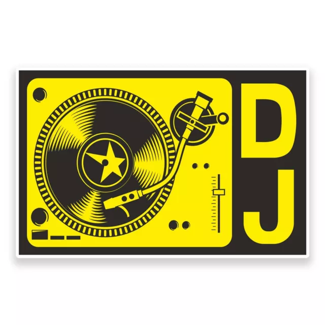 2 x 10cm DJ Vinyl Sticker Decal Laptop Car Bike Decks Music Fun Gift Cool #9321