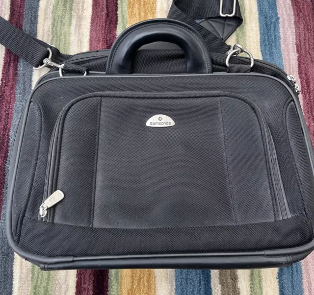 Samsonite Briefcase Laptop Bag Black With Shoulder Strap And Carry Handle