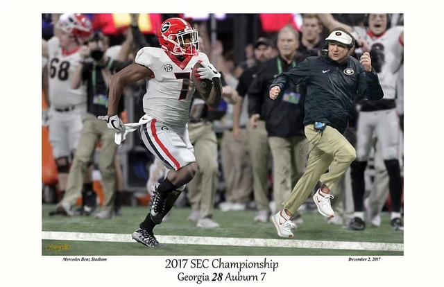 Georgia Bulldogs 2017 Sec Championship Vs Auburn Swift 64  Yd Run Pitts Print