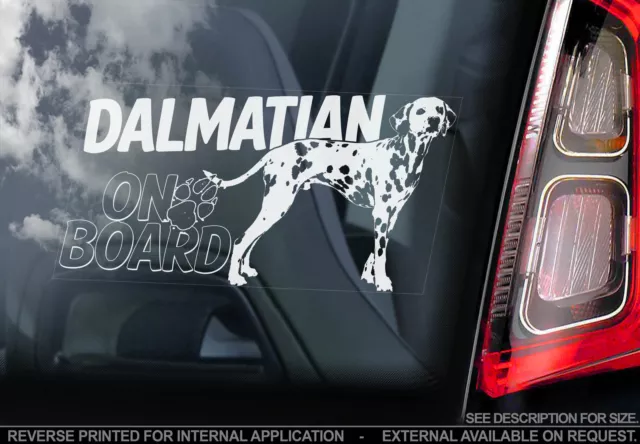 Dalmatian - Car Window Sticker - Carriage Spotted Dog on Board Art Sign - TYP2