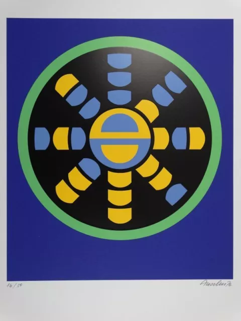 Komposition geometrisch - Fred Anselm signiert Auflage 50 Farb-Serigraphie 1976