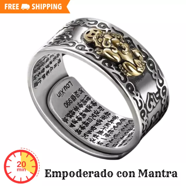 Anillo Pixiu Feng Shui Amuleto De Salud Y Suerte Ajustable Hombres Mujeres Shui