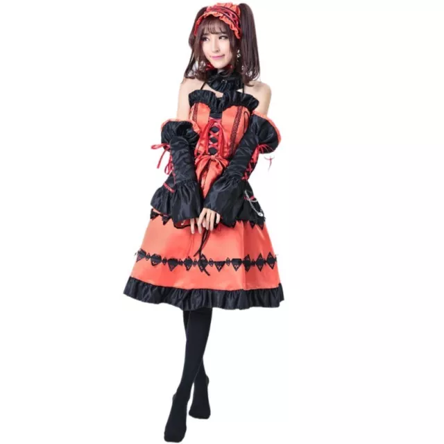 Anime COS Tokisaki Kurumi Cosplay DATE A LIVE Costume Dress+Headwear+Neckwear 3