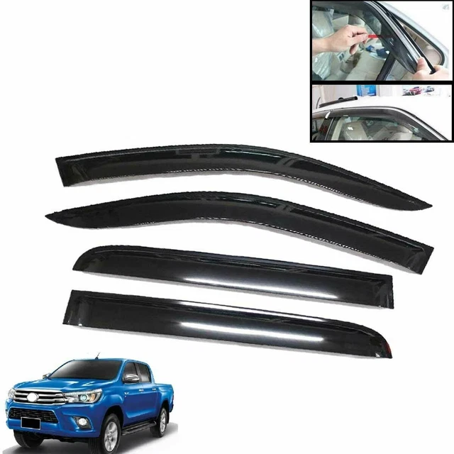 Fit TOYOTA HILUX REVO 17 DEFLETTORE PIOGGIA VISIERA PARASOLE NERO