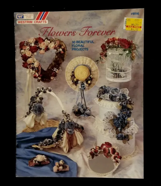 Folleto artesanal Westrim Crafts 1991 vintage flores para siempre B116