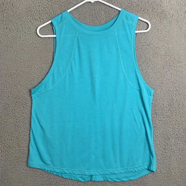 Athletic Works Womens Green Sleeveless Round Neck Pullover Blouse Top Medium