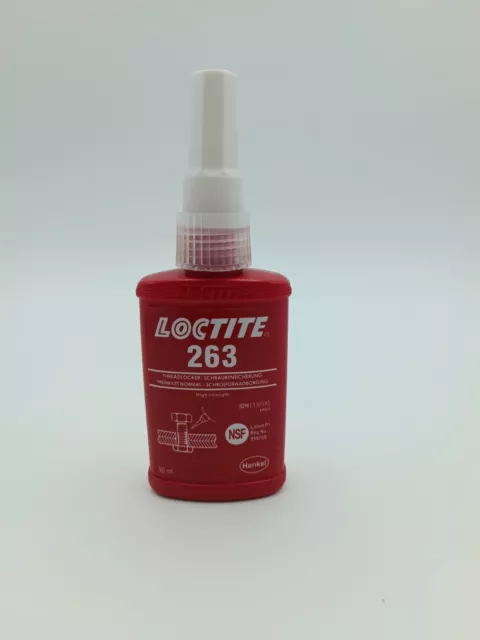 Loctite 263 Rot Schraubensicherung Hoch Stärke Kleber 50ML 180°C Service