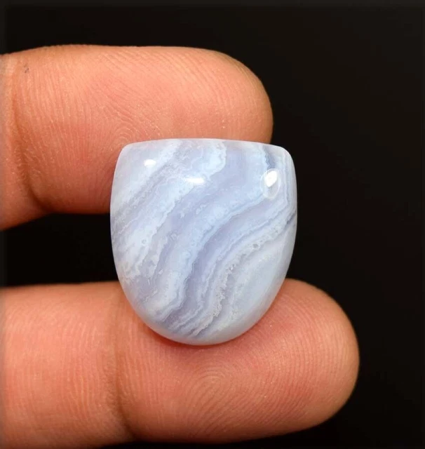 24,85 carats. Cabochon Fantaisie Agate Dentelle Bleue 100% Naturelle Pour...