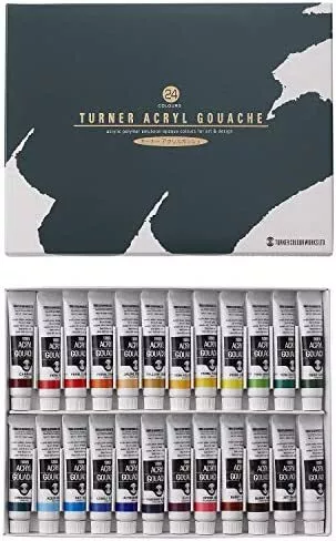 Turner color Aya acrylic gouache AG24C 24color school set 11ml