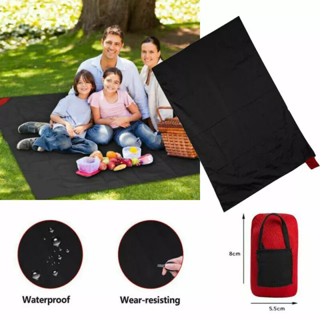 Outdoor Pocket Picnic Blanket Waterproof Beach Mat Camping Travel Sand Free Rug