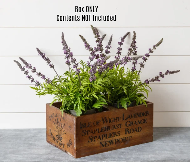 New Primitive French Country ENGLISH LAVENDER ADVERTISEMENT CRATE Wood Box
