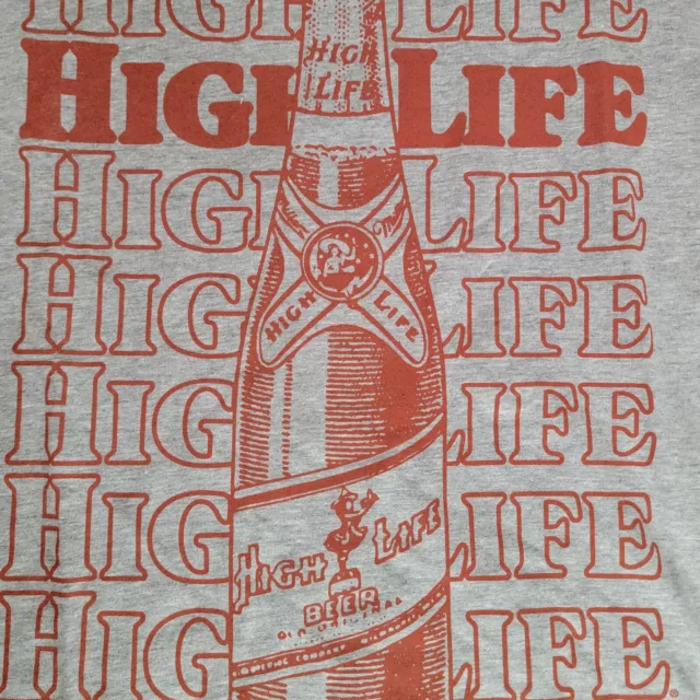 Miller Highlife Beer Vintage Label T Shirt Mens Xl Xlarge Gray Brewing Draft Nwt
