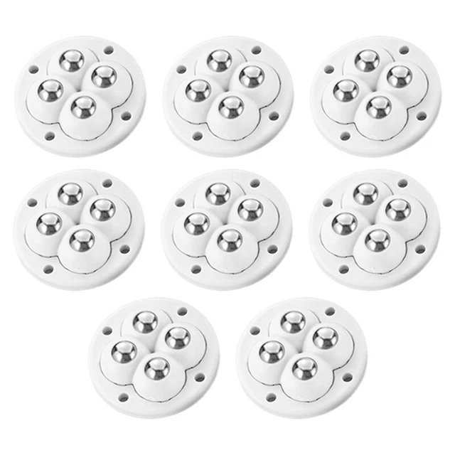 8 piezas bola autoadhesiva rueda universal 4 cuentas base de polea de acero inoxidable S9S9