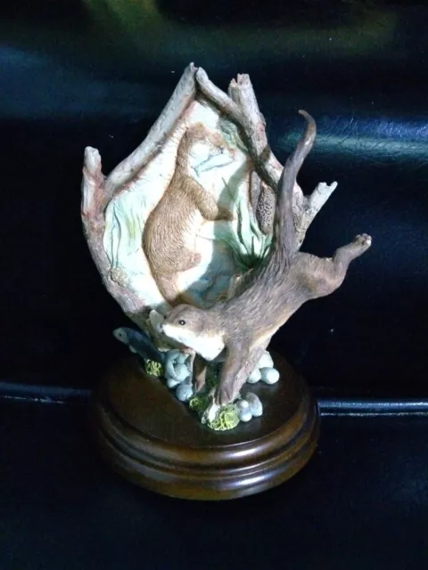 Rare Vintage 5.5" Country Artists Otter with Bulrushes #01926 Figurine Excellent
